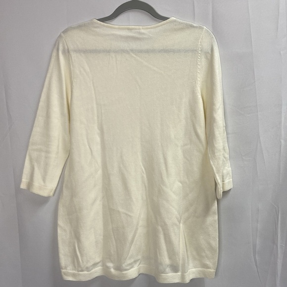 J. Jill Textured 3/4 Sleeve Easy Tunic Top Cream Size Small Petite NWT - Picture 2 of 6